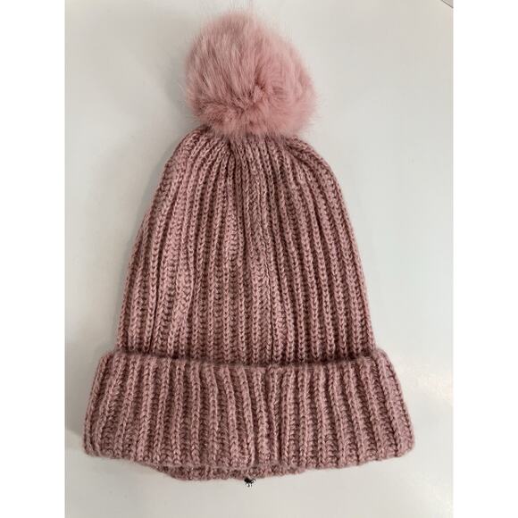 Victoria’s Secret Pink Faux Fur Puff Ball Beanie With Rhinestone Star Detail - Picture 4 of 8